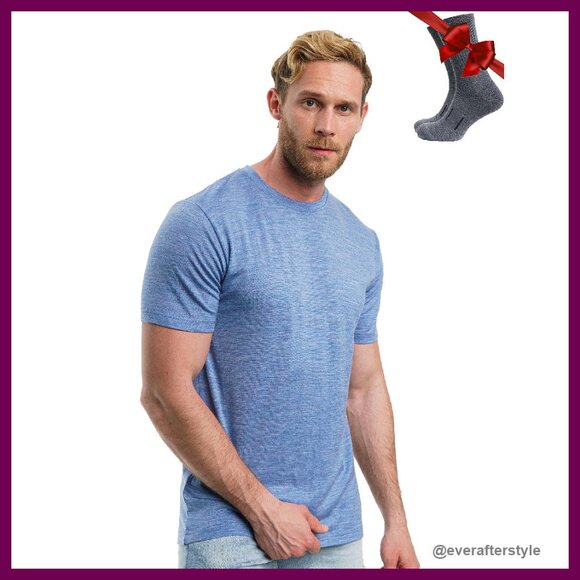 Merino Wool Thermal T-Shirt Men's Lightweight All-Season Comfort Fit
